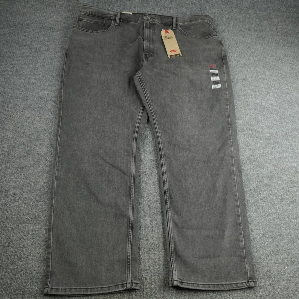 Levis 559 Jeans Mens 42x30 Relaxed Straight Stretch Grey Denim Pants Workwear